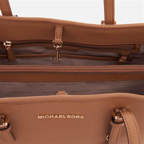 michael kors jet set travel medium east west tote bag|Michael Kors saffiano tote bag.